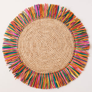 Pahiyas handwoven raffia placemat in multi color